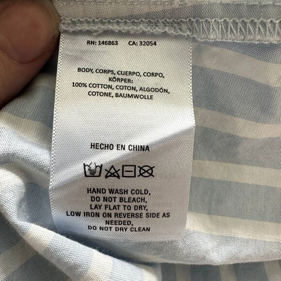 Anthropologie White & Blue Striped Button Down Shirt Women’s Small Workwear - Picture 7 of 8